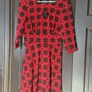 Hell Bunny Red and Black Plaid Heart Dress